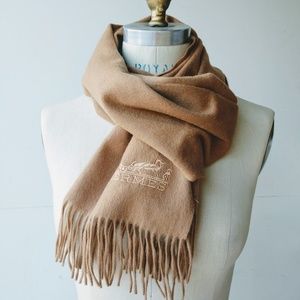 Hermes camel tan wool muffler